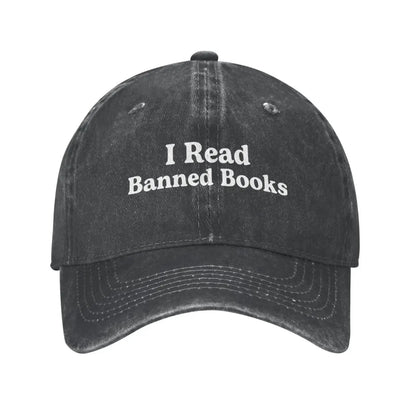I Read Banned Books Hat Men Dad Hats Cute Cap For Man Women Basketball Caps