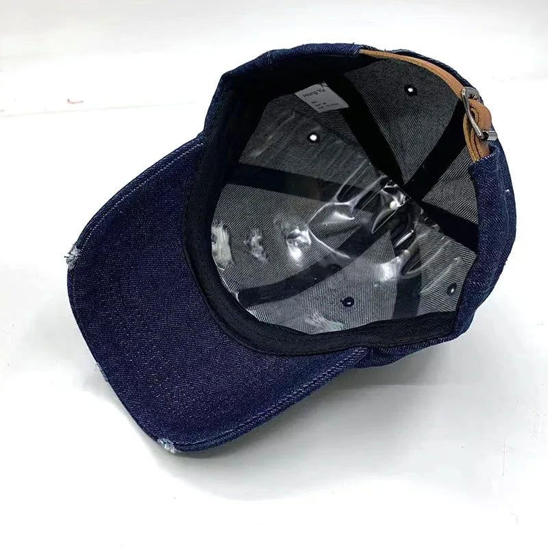 Spring And Summer Children's Denim Ripped Baseball Cap