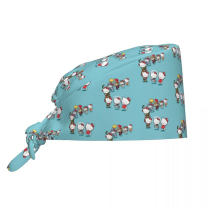 Custom Hello Kitty Medical Staff Scrubs Hat Women Men Cartoon Chara For Chef Hat