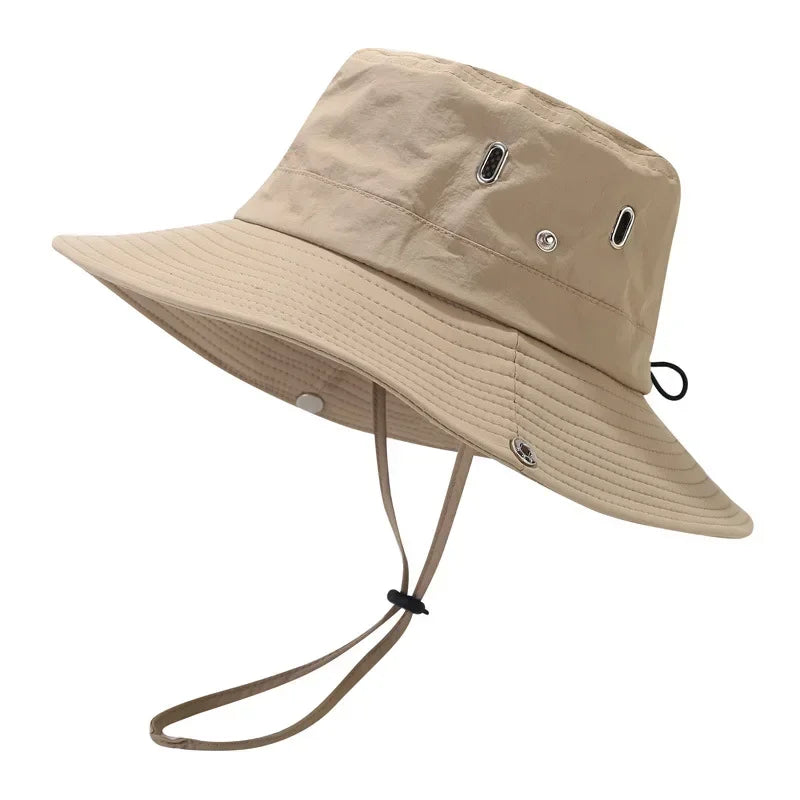 New Men's Wide Brim Sun Hat - Waterproof UV Protection Safari Bucket Hat