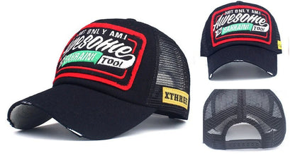 Spring And Summer New Mesh Embroidery Letter Awesome Baseball Cap Baseball Cap Outdoor Sunscreen Cap