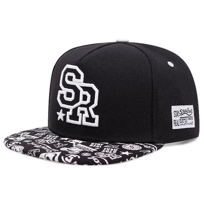 SnapbackHat Letter SR Embroidery Outdoor Leisure Sunshade Hat