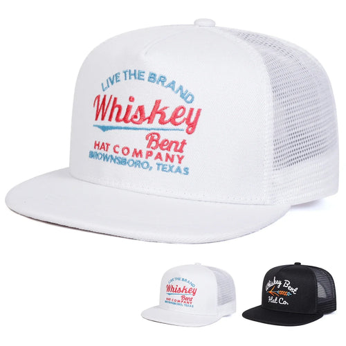 Unisex Whiskey Bent Letter Embroidery Hip-hop Net Hats Spring Summer