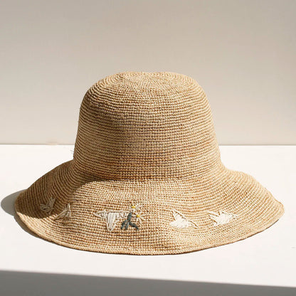 2026 Handmade Big Brim Hat Oversized Tassel Burrs Women Men
