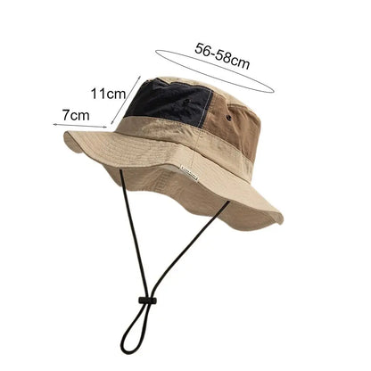 Sun Protection Wide Brim Bucket Hat Breathable Fisherman Hat Camping