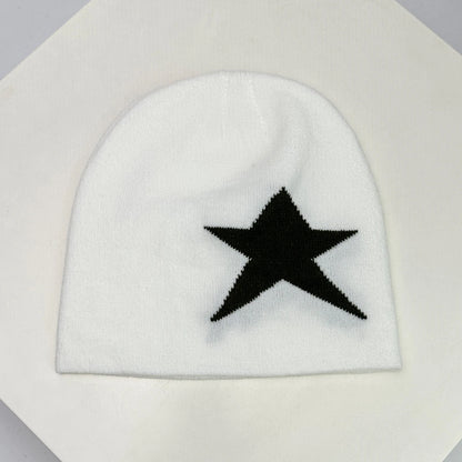 Warm Versatile Streetwear Fashion New Simple Star Hip Hop Beanies Niche Skate