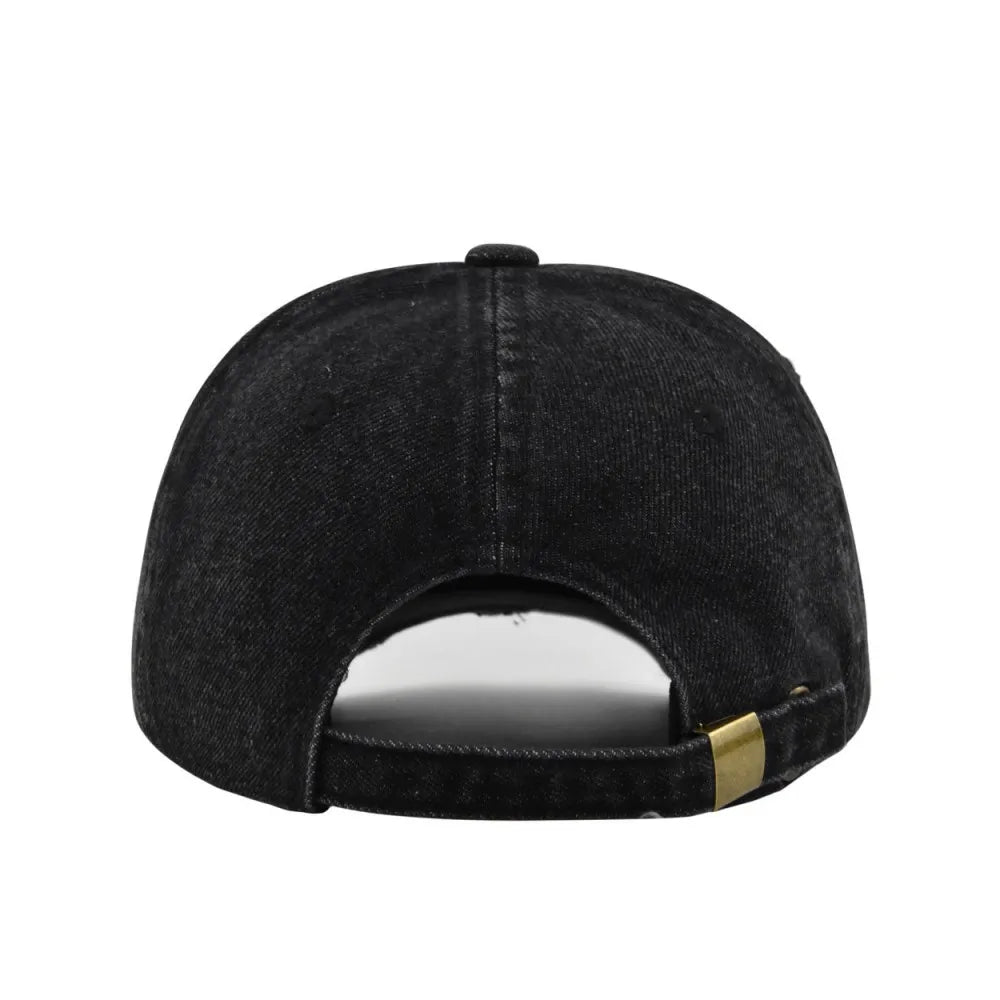 High Quality Perforated Denim Hat, Vintage Baseball Cap