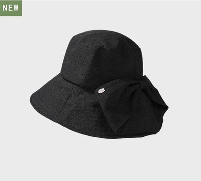 Cotton-Linen Sun Hat For Women Solid Color Fisherman's Hat Solid Color Sun Hat