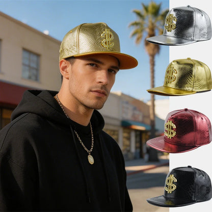 Dollar Sign Leather Baseball Cap Men Women