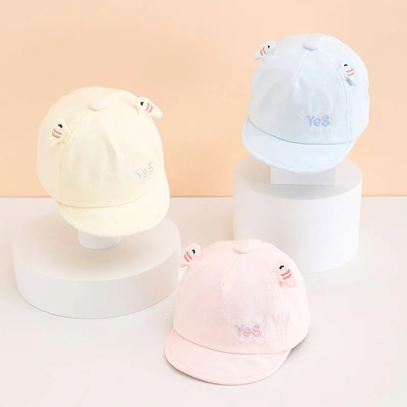 Infant Toddler Three Dimensional Small Wings YES Letter Soft Brim Baseball Cap Macaron Fresh Style