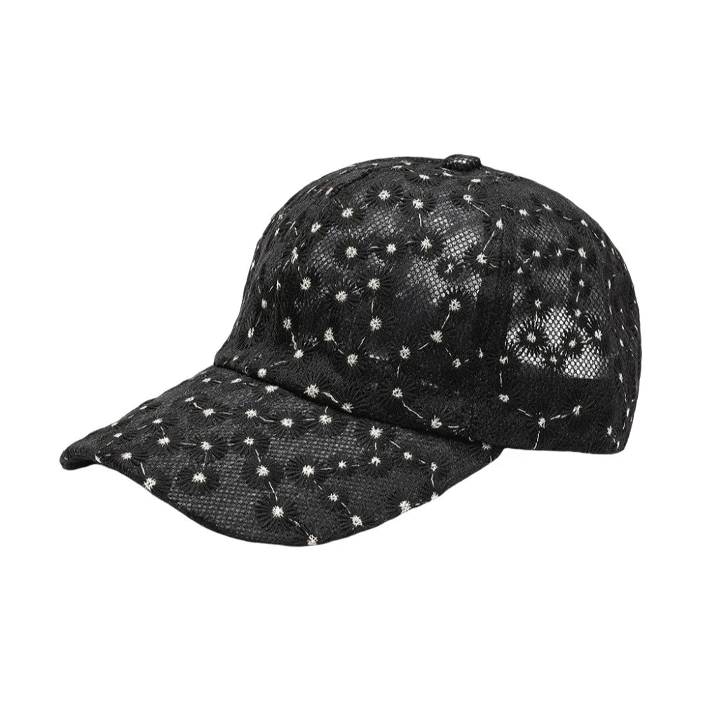 Casual Embroidered Flower Baseball Cap Adjustable