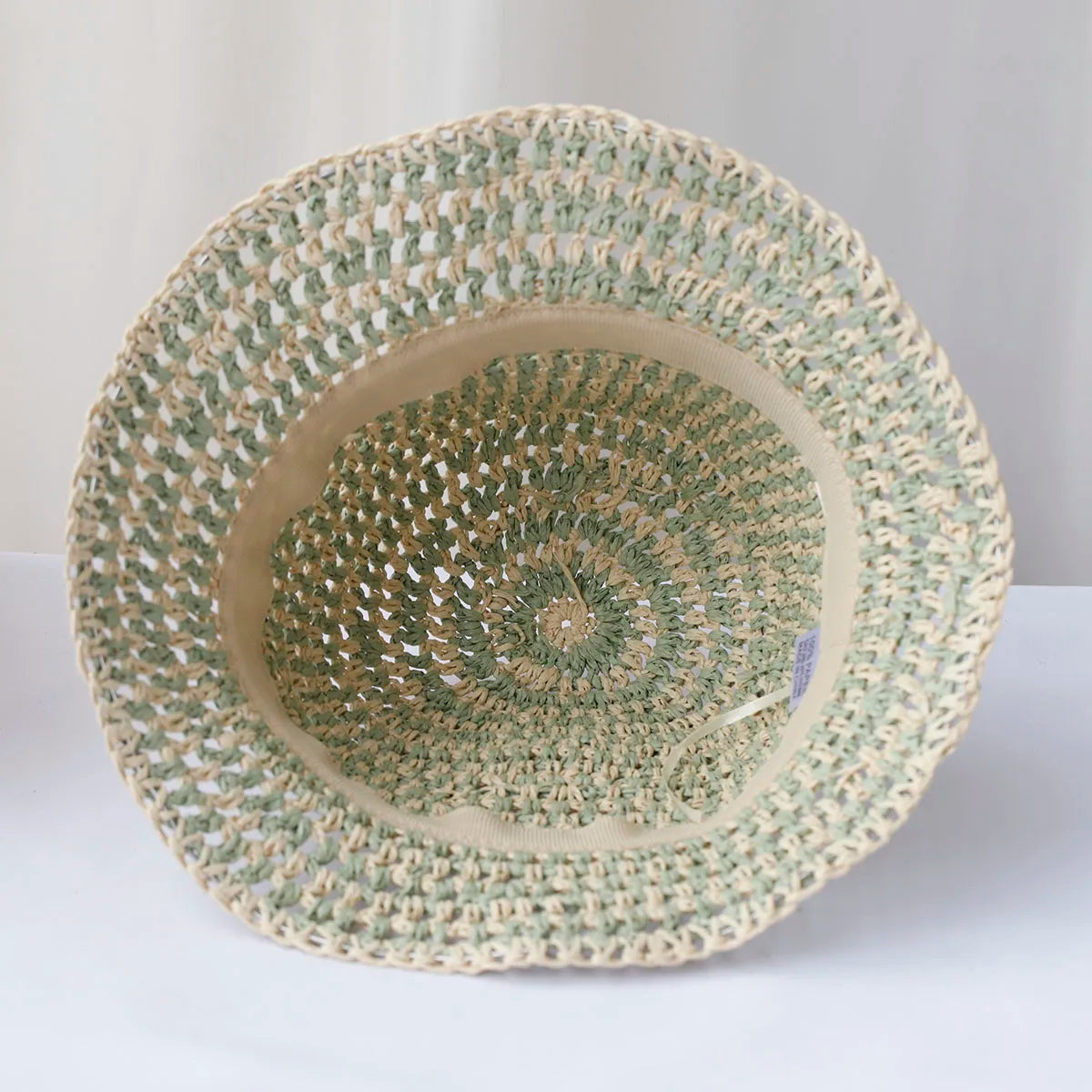 Fashionable Luxury Hollow Hat Sky Blue Striped Hat
