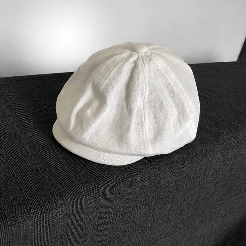 Summer Ultra-Thin Single Layer Linen Octagonal Hat Retro British Style Beret
