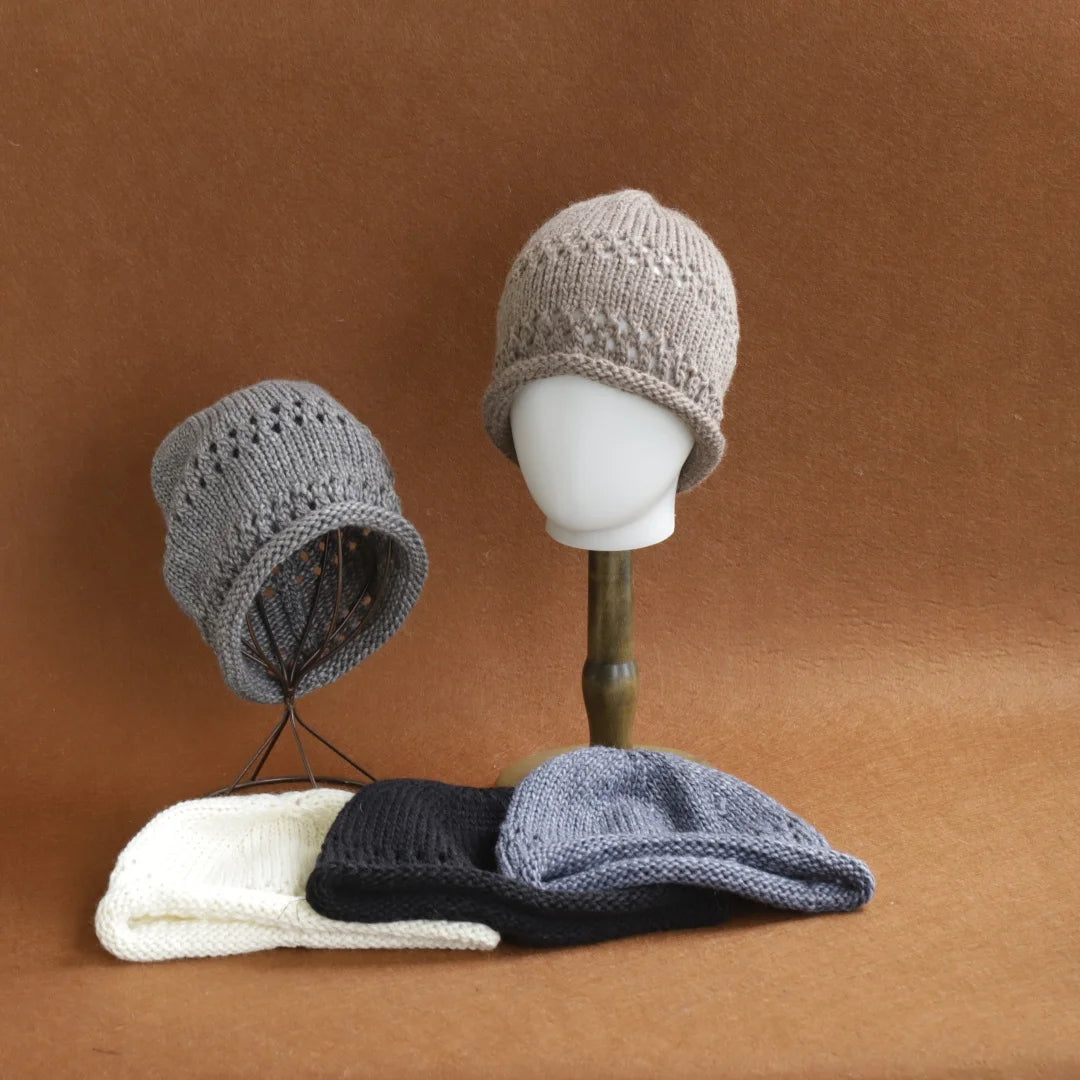 Winter Wool Knitted Beanies Cap for Women Autumn Winter Warm Slouchy Hat