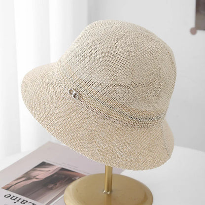 Bucket Hat Sun Protection For Women Korean Minimalist Knit Fisherman Cap