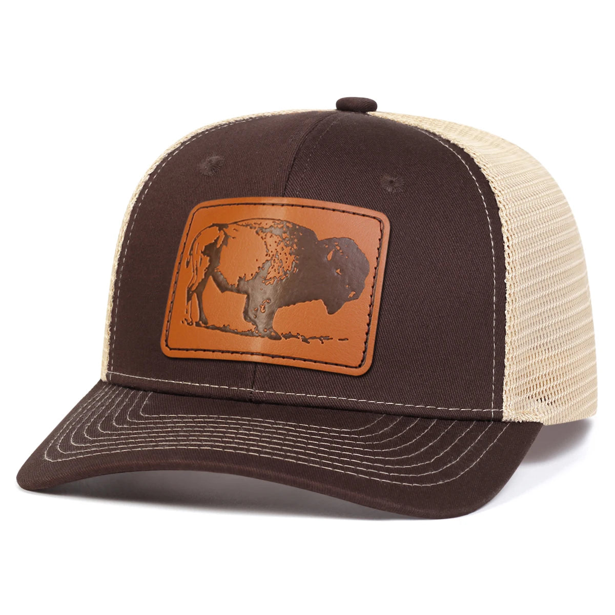 Unisex Yak Leather Label Baseball Net Caps Spring and Summer