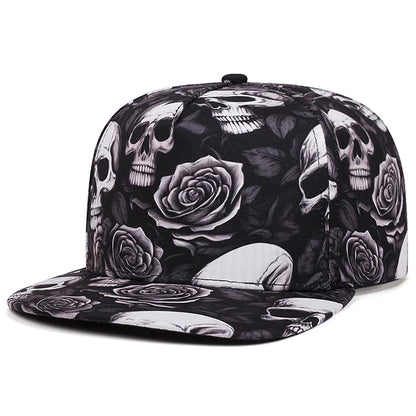 Skeleton Flat Edge Hat Street Dance HipHop Hat Cycling