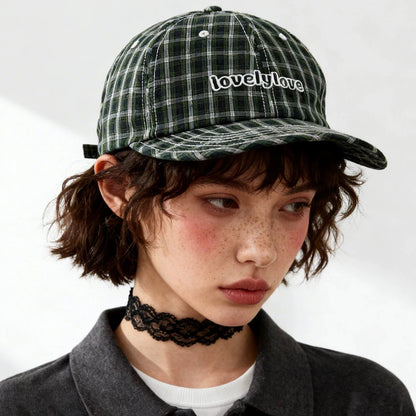 Quick-Dry Plaid Embroidered Letters Baseball Hats New Men Women
