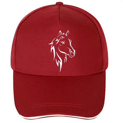 Fashion New Men Women Printing Horse Funny Baseball Cap Hip Hop Cotton
