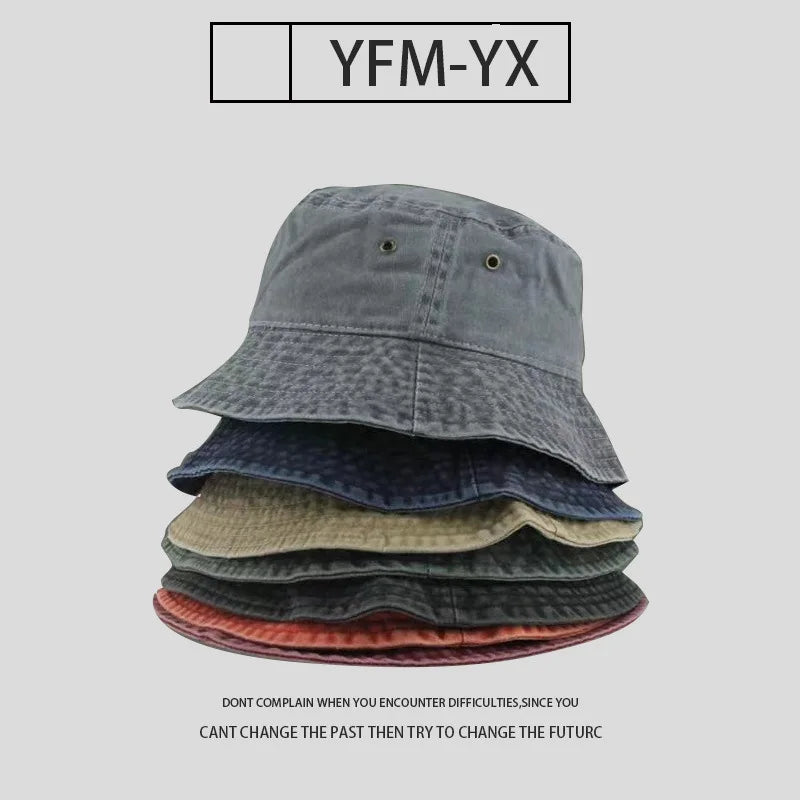 Outdoor Fisherman Hat Vintage Washed Cotton Bucket Hats Summer  Women