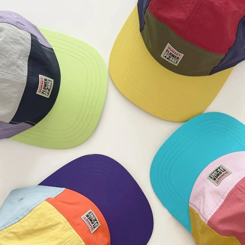 Casual Japanese Style Hip-Hop Hats 5 Panel Quick-Drying Flat Brimmed Baseball Cap