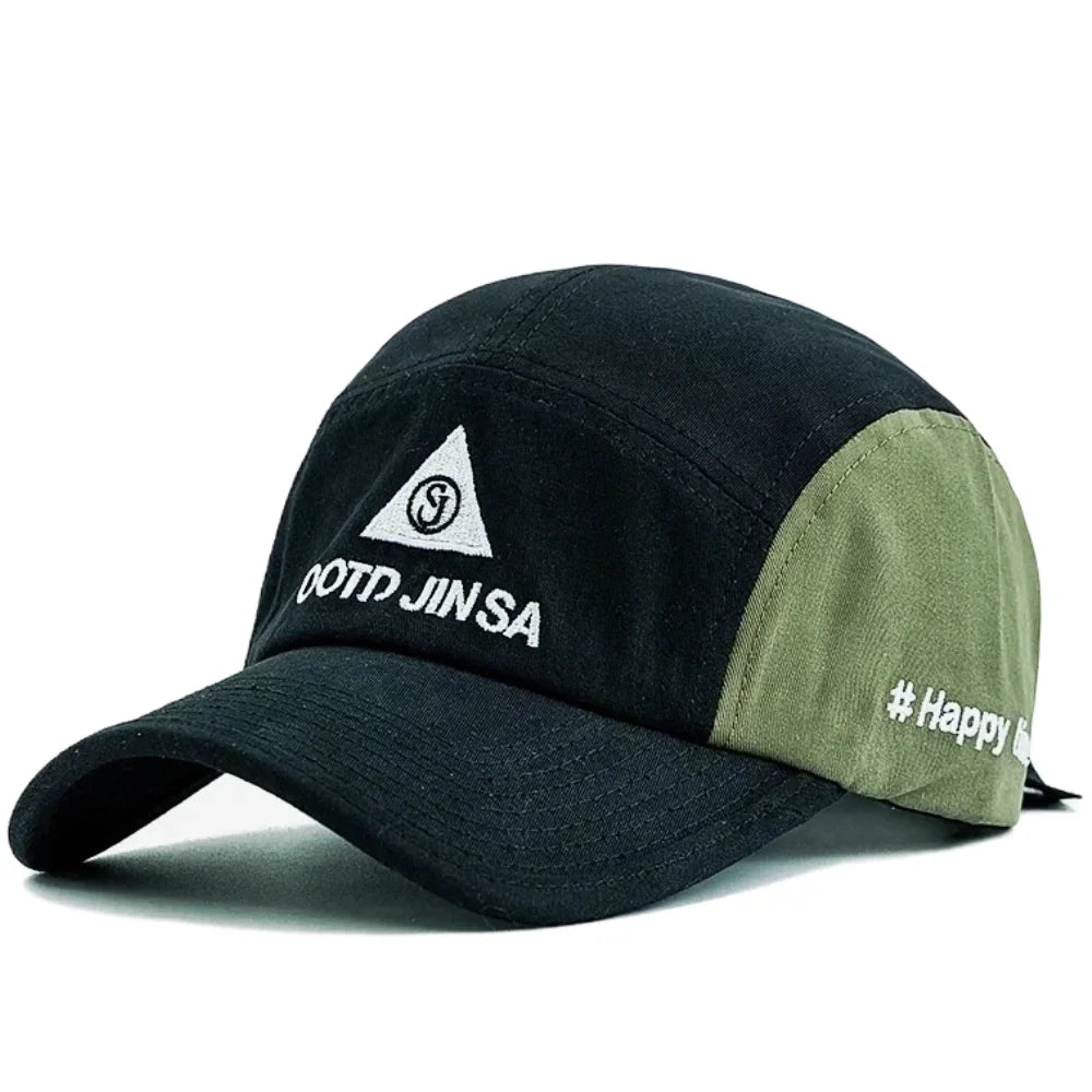 Unisex Camp Cap Fashion Happy Time Embroidery Summer Baseball Cap For Men Women