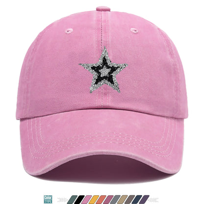 Sparkling Rhinestone Star Trucker Hat - Unisex Baseball Cap