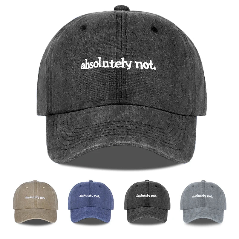 MLFO Absolutely Not Embroidered Washed Baseball Cap Lightweight Breathable and Adjustable Unisex Hat