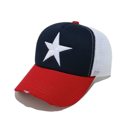 Streetwear 3D Star Embroidery Mesh Baseball Cap Summer