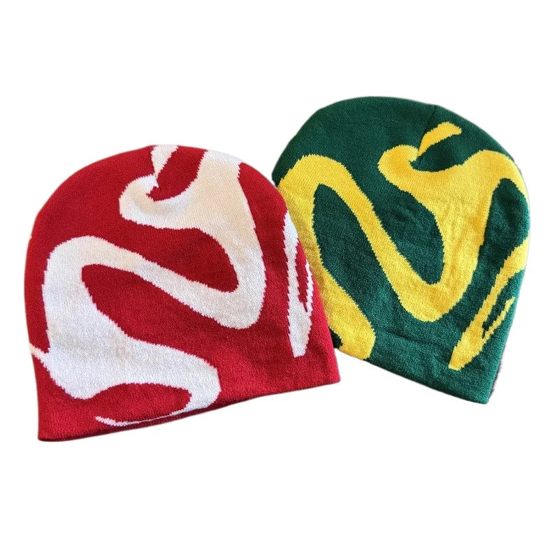 Trendy Knit Beanies Winter Jacquard Windproof Warm Hat Outdoor