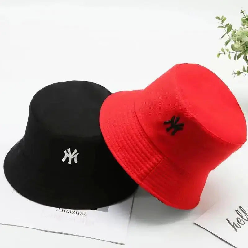Unisex Letter Embroidery Personality Two-Sided Bucket Hats Fishermen Caps Outdoor