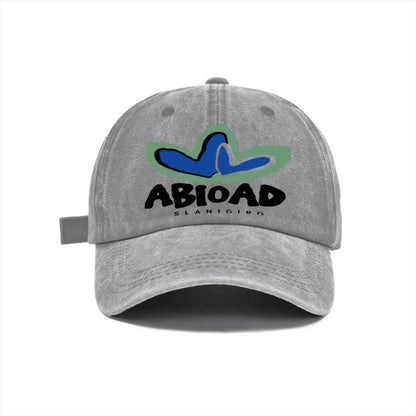 Vintage Washed Baseball Cap Unisex Distressed Abstract Graphic Embroidered Adjustable Hat