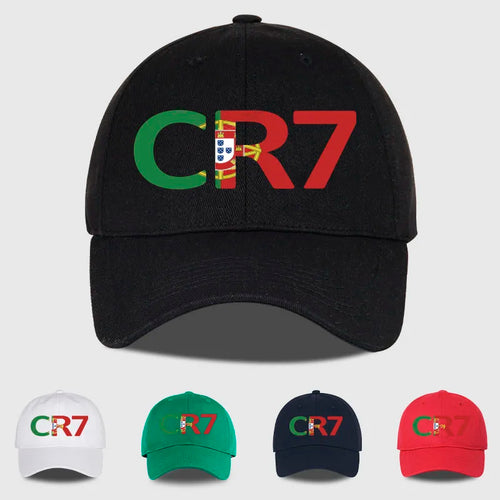 CR7 Portugal Print Black Baseball Cap