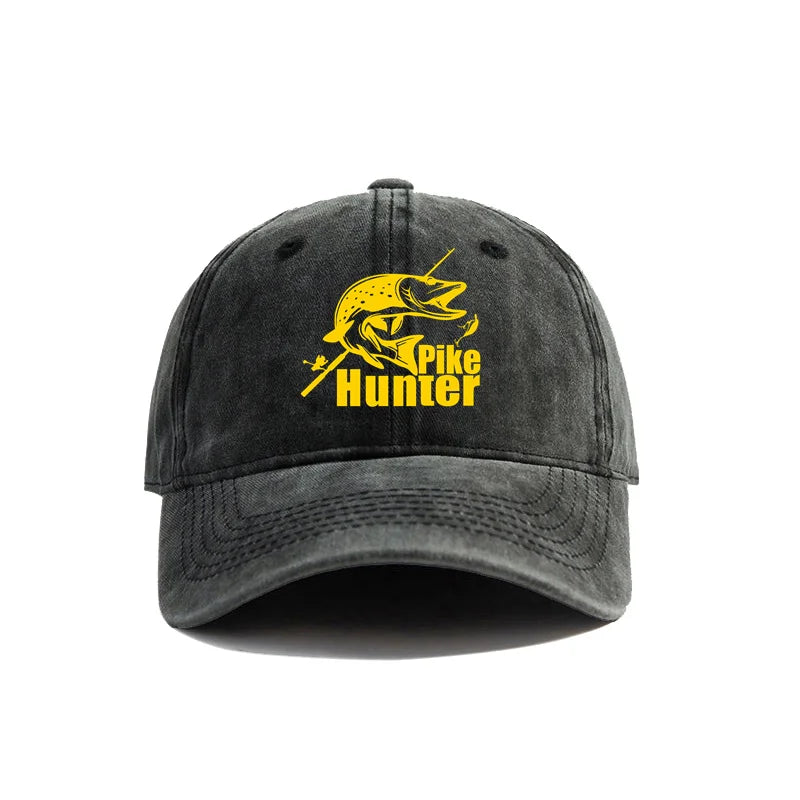 Pike Hunter Baseball Cap Distressed Hats Cap