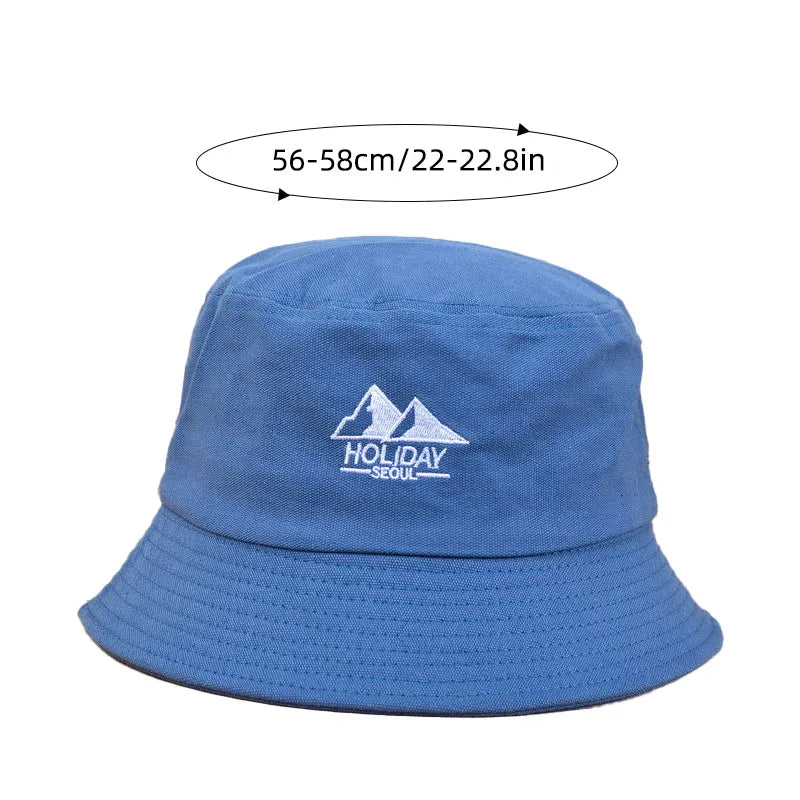 Embroidery Cotton Bucket Hat For Men Summer