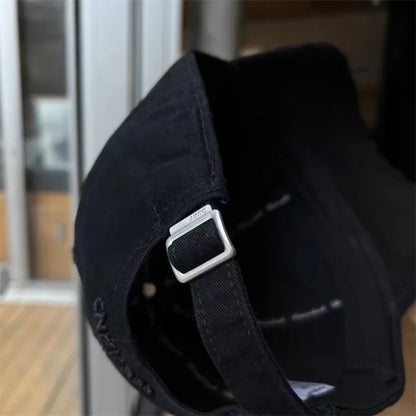 Vintage Washed Cotton Letter Baseball Hat Teenagers