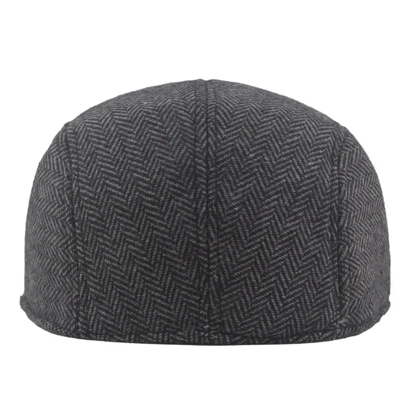 Fashion Berets Men High Quality Autumn Winter Wool Hat Herringbone Flat Cap