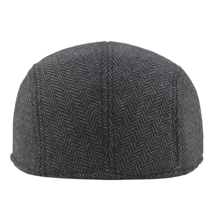 Fashion Berets Men High Quality Autumn Winter Wool Hat Herringbone Flat Cap