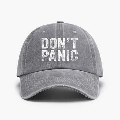 Dont Panic Distressed Sarcastic Funny Retro Washed Baseball Cap