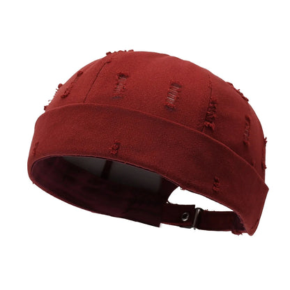 Washed Cotton Destroyed Ripped Docker Cap