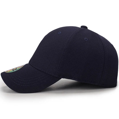 Fitted Baseball Cap Closed Back Curved Brim Sun Hat