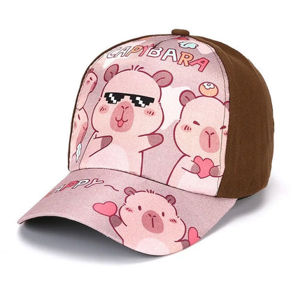 Children's Cartoon Capybara Printed Cap Boys Girls Baseball Cap