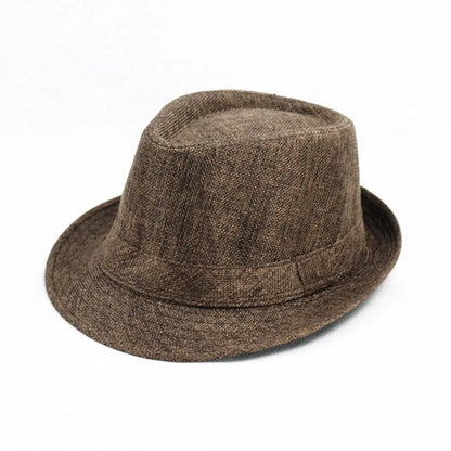 British Linen Men's Jazz Hat Solid Casual Church Beach Hat