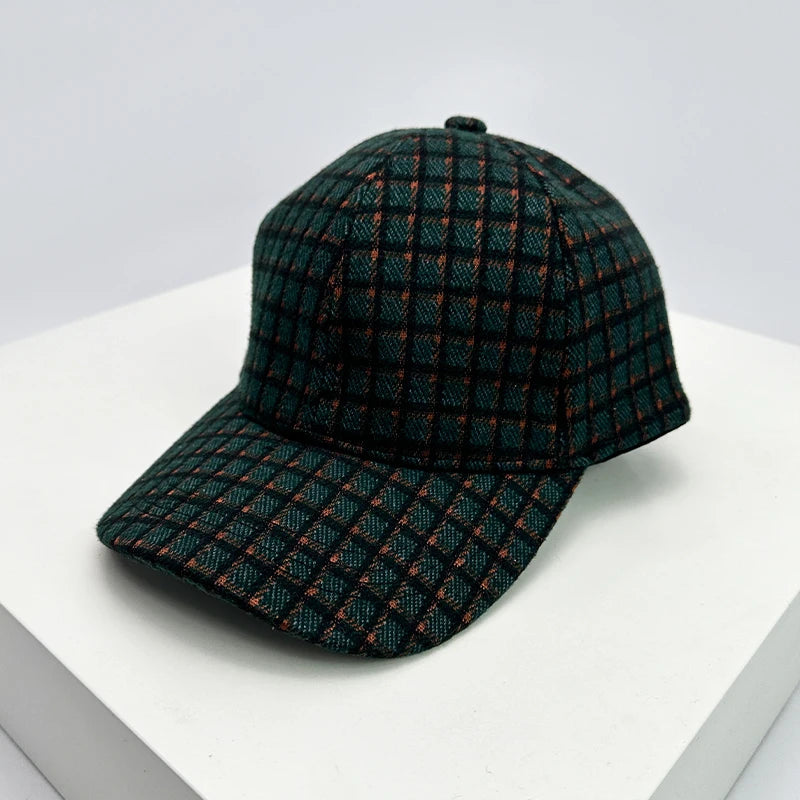 New Men Women Check Houndstooth Color Block Baseball Hats