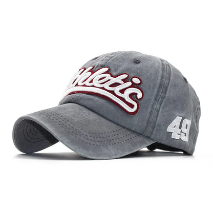 Athletic Letter Embroidery Baseball Cap Women Men