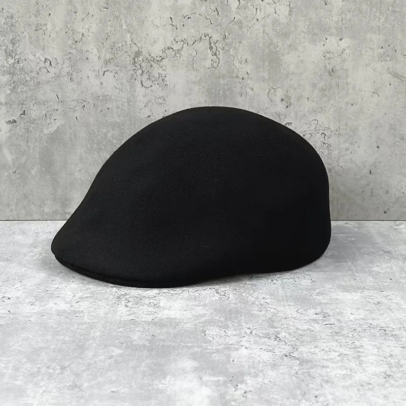 Winter High Quality Thick Wool Felt Classic Forward Cap