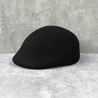 Winter High Quality Thick Wool Felt Classic Forward Cap
