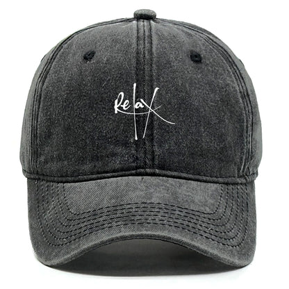 Washed Cotton Snapback Baseball Hat Artistic Text Relax Snapback Hat