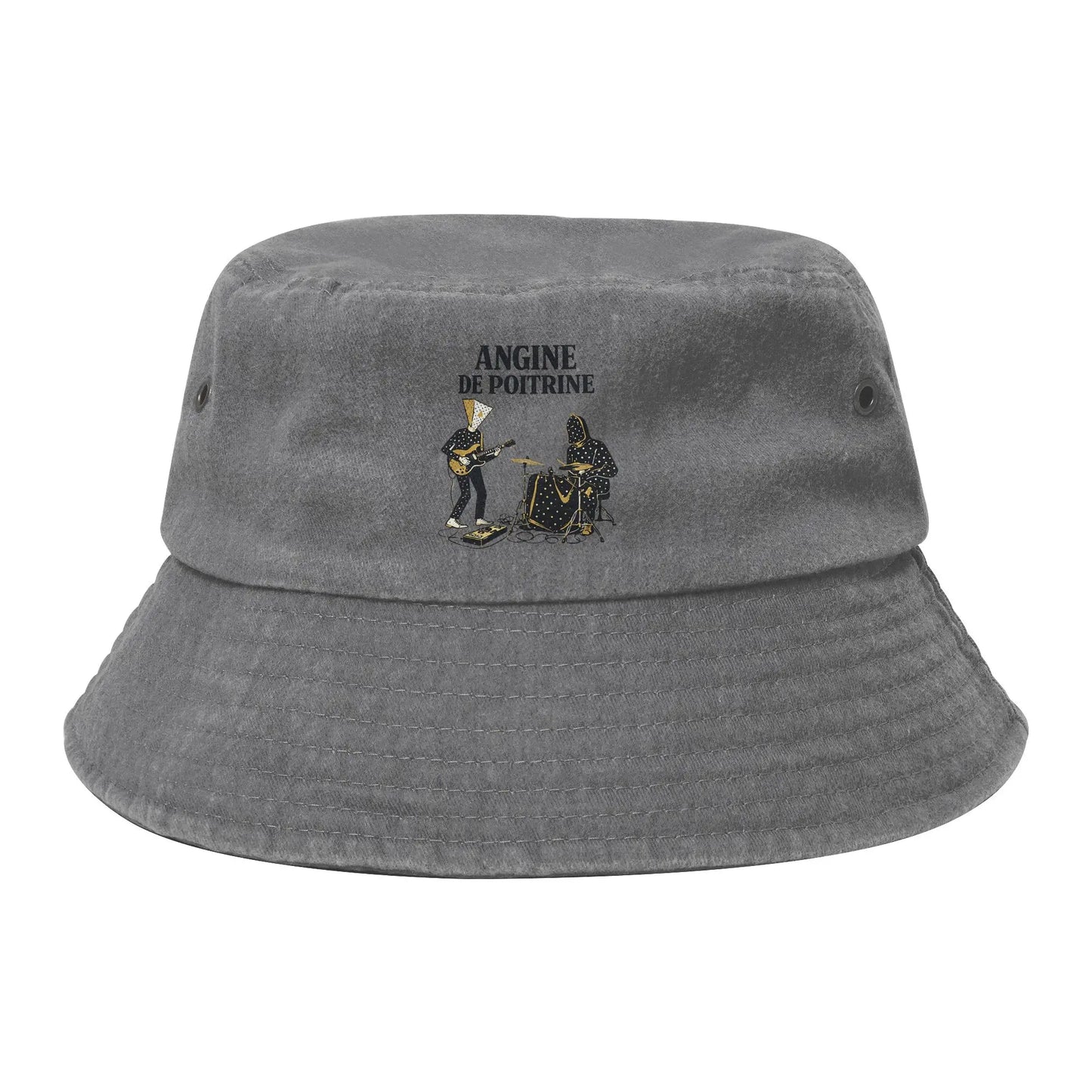 Street Angine De Poitrine Wearing Faces Band Bucket Hat