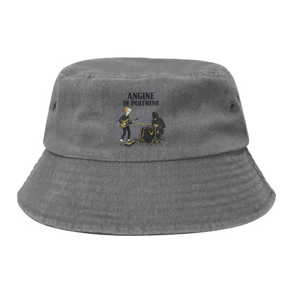 Street Angine De Poitrine Wearing Faces Band Bucket Hat